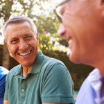 friends laughing and talking