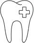 Animated tooth with a cross