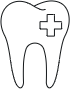 Animated tooth with a medical cross