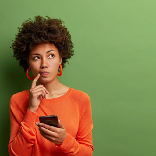 Lady thinks something over